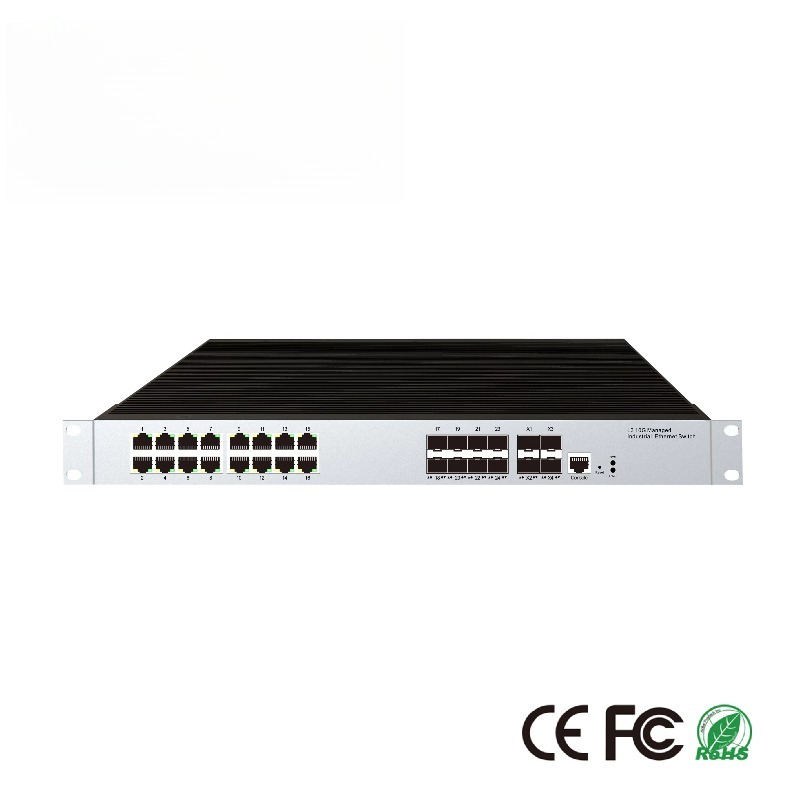 Sfp+ 10G Managed Switch 8 Port - 16-RJ45ポート産業用マネージドイーサネットスイッチ、8 SFPポート、4 10G SFPアップリンクポート、ERPSリング、ダイナミックルーティング、VLAN対応