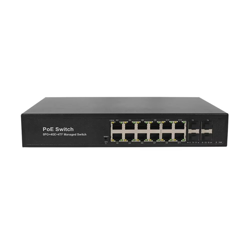 Sfp+ 10G Managed Switch 8 Port - 8*10/100/1000M PoEポート、4*1G RJ45アップリンクポート、4*10G SFP+ポートを備えたL3マネージドPoEスイッチ