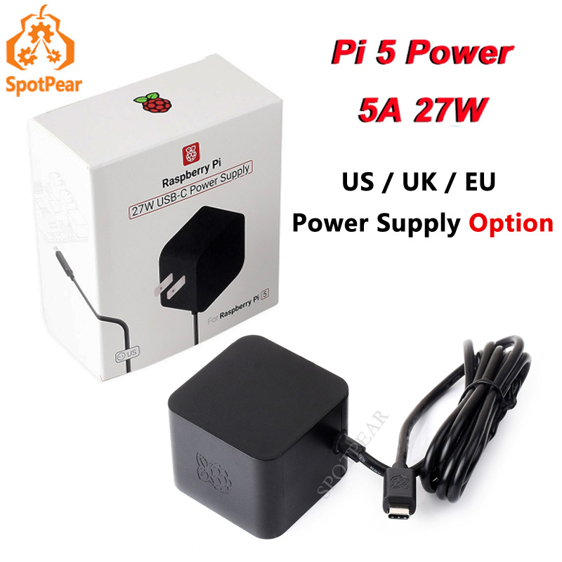 Raspberry Pi 5 8Gb - Raspberry Pi 5,v,5a,pd,27w,type-c,usb,電源用のオリジナルの公式電源