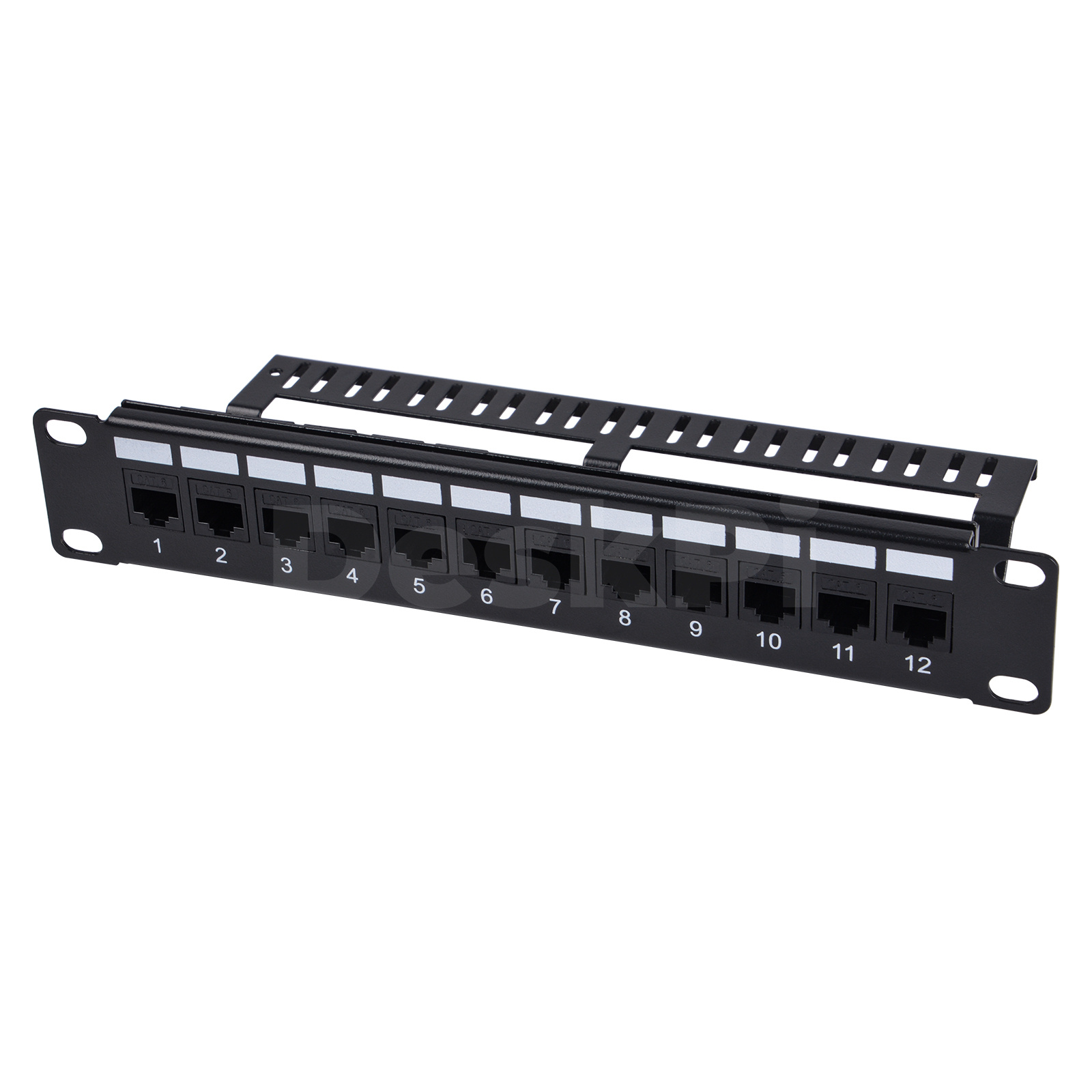 Deskpi Super6C - DeskPi Rackmate 12ポートCAT6キーストーンパッチパネル、10インチ1Uネットワークパッチパネル（ケーブル管理機能付き）