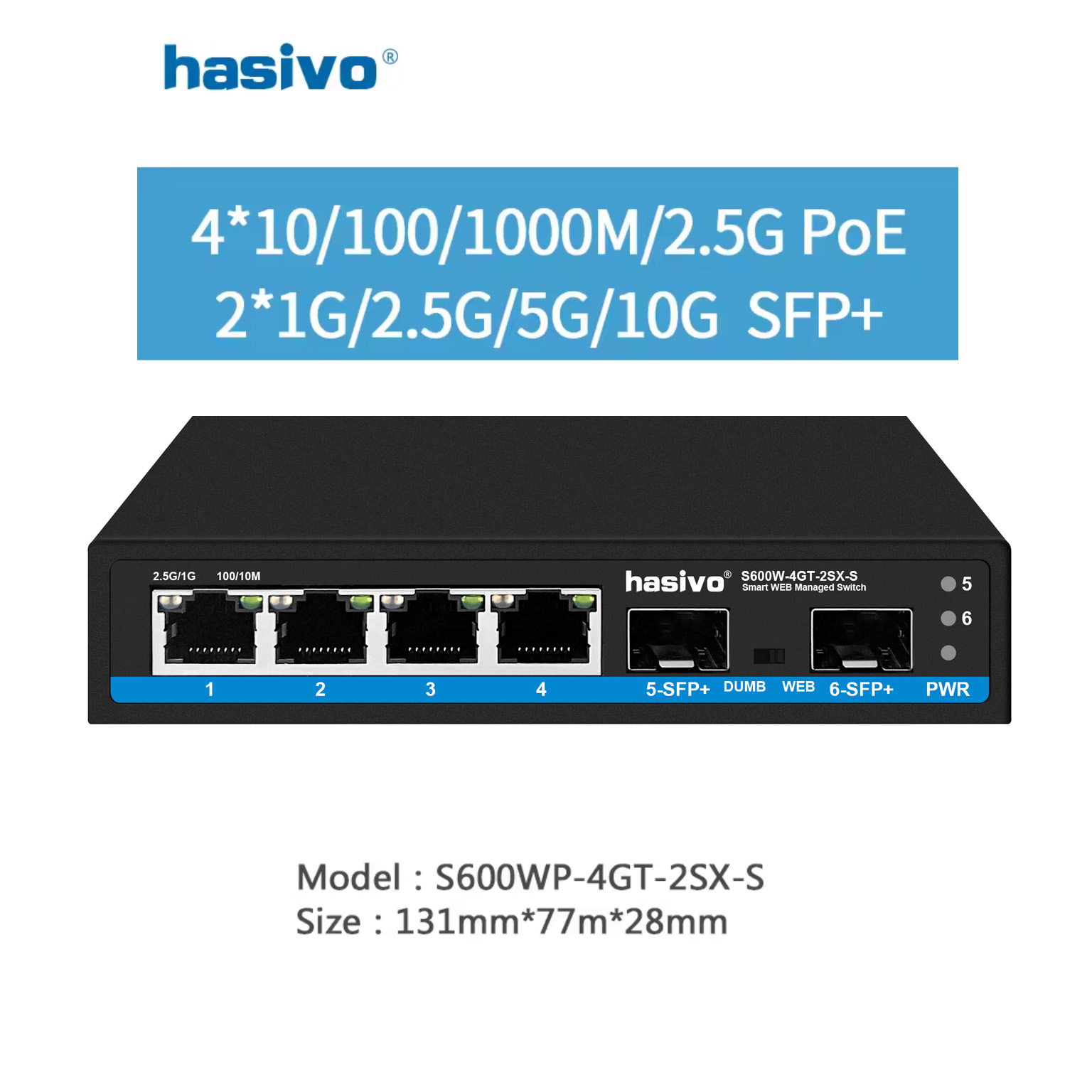 Hasivo 2.5G ネットワークスイッチ 4/5/8ポー - Sfp+ 10G Managed Switch 8 Port のレビューと価格