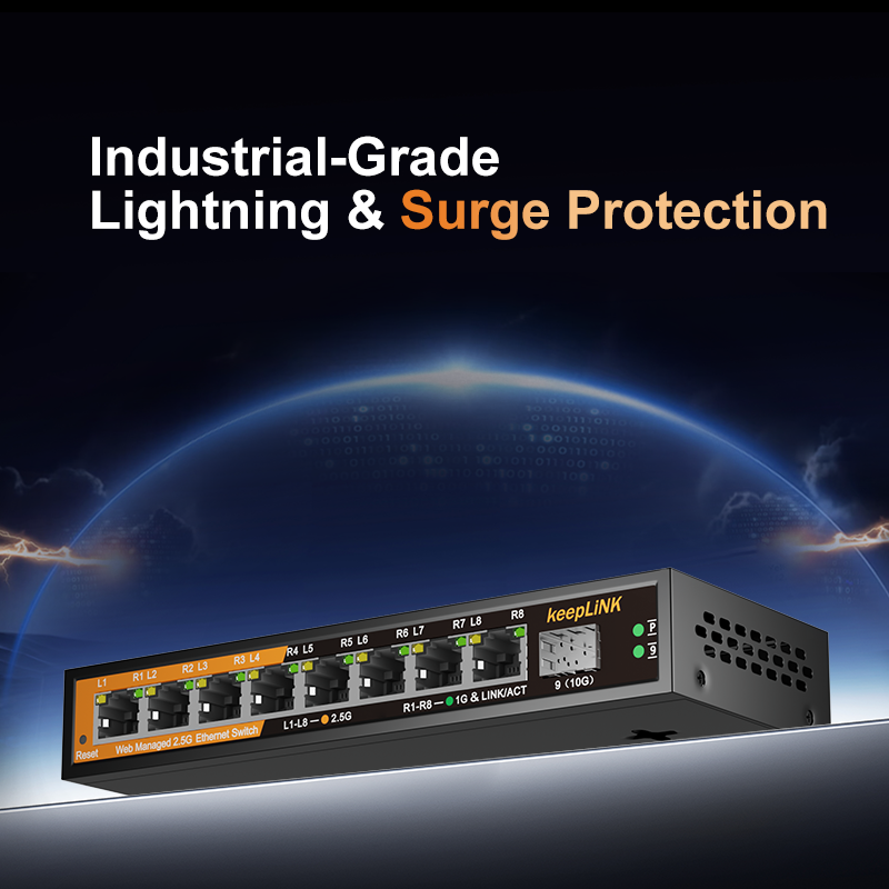 KeepLiNK KP-9000-9XHML-X 2.5Gb - Sfp+ 10G Managed Switch 8 Port のレビューと価格