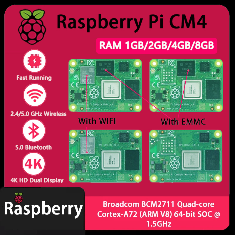 Raspberry Pi CM4 1GB/2GB/4GB/8 - Raspberry Pi Cm4 8Gb Ram 32Gb Emmc Wifi のレビューと価格