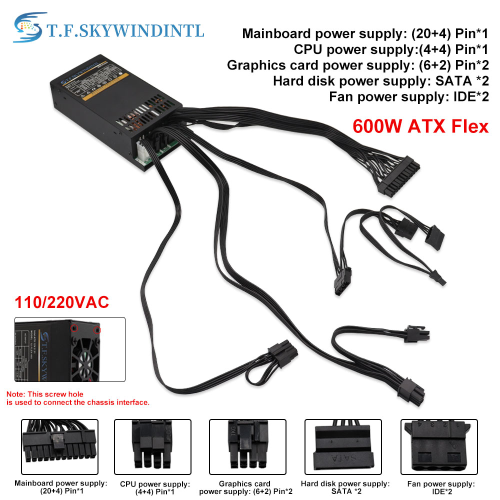 石膏用モジュラー電源,小型デバイス500w,600w,110 - Atx Power Supply 1U Flex 500W のレビューと価格